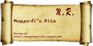 Mogyorós Rita névjegykártya